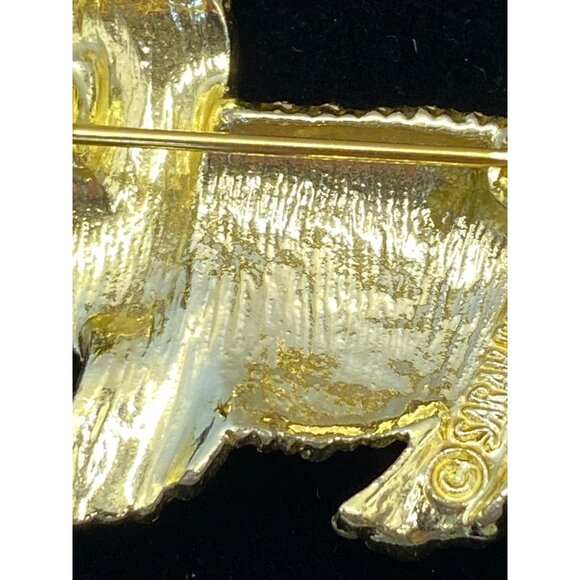 Vintage Sarah Coventry Gold-Tone Dog Brooch With Rope Detailing J0260 - Picture 10 of 12